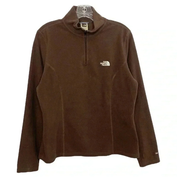 The North Face TKA 100 Glacier Brown 1/4 Zip Fleece Pullover - Picture 1 of 6